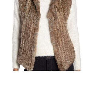 Women's Faux Fur Vest Sweater - Brown